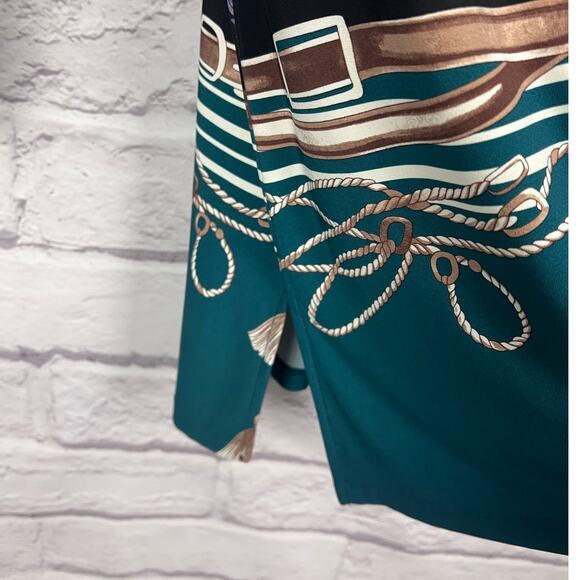 Susan Graver Womens M Liquid Knit Floral Equestrian Artsy Eclectic Open Duster - Picture 6 of 12